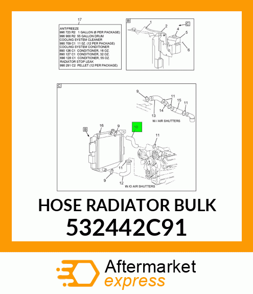 HOSE RADIATOR BULK 532442C91