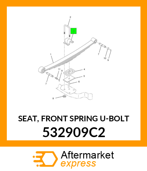 SEAT, FRONT SPRING U-BOLT 532909C2