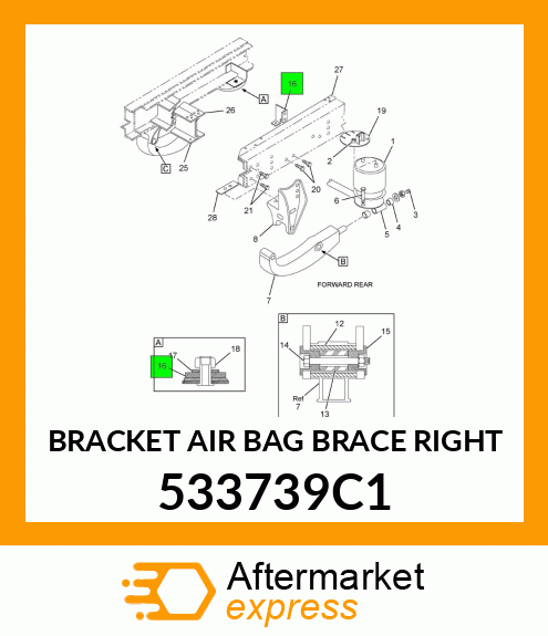 BRACKET AIR BAG BRACE RIGHT 533739C1