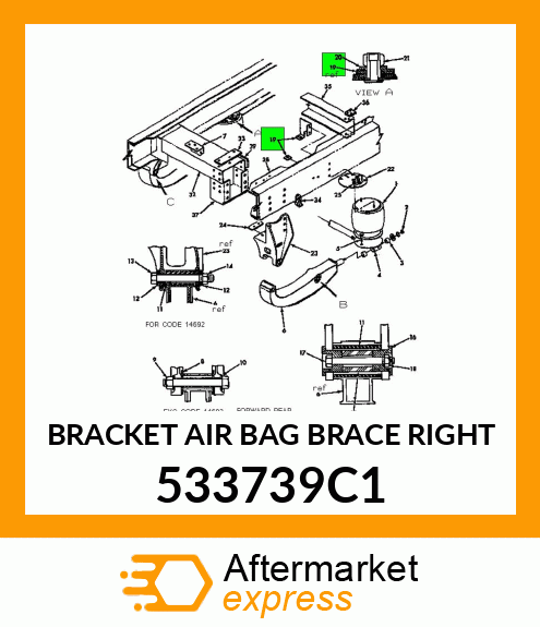 BRACKET AIR BAG BRACE RIGHT 533739C1