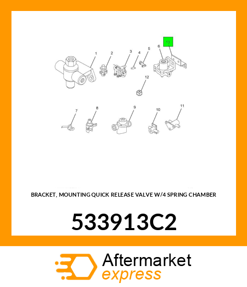 BRACKET, MOUNTING QUICK RELEASE VALVE W/4 SPRING CHAMBER 533913C2