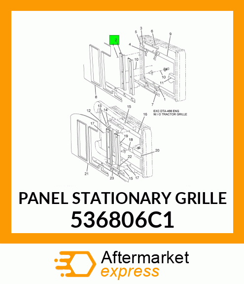 PANEL STATIONARY GRILLE 536806C1