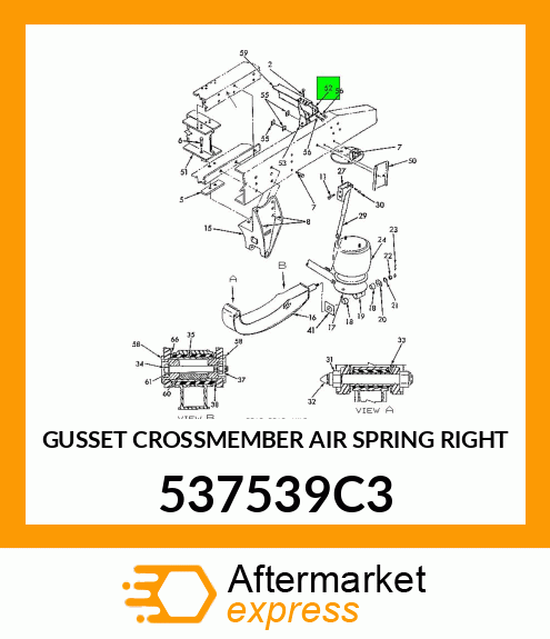 GUSSET CROSSMEMBER AIR SPRING RIGHT 537539C3