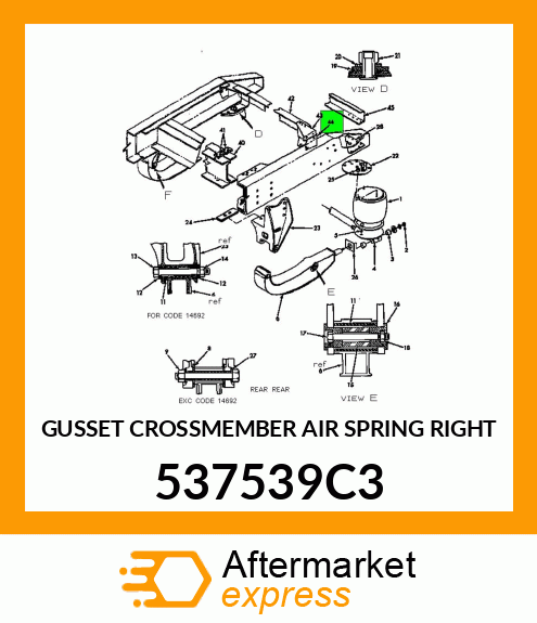 GUSSET CROSSMEMBER AIR SPRING RIGHT 537539C3