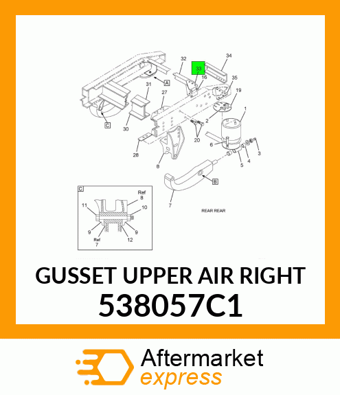 GUSSET UPPER AIR RIGHT 538057C1