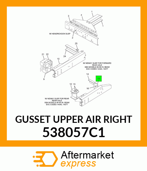 GUSSET UPPER AIR RIGHT 538057C1