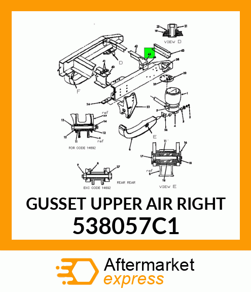 GUSSET UPPER AIR RIGHT 538057C1