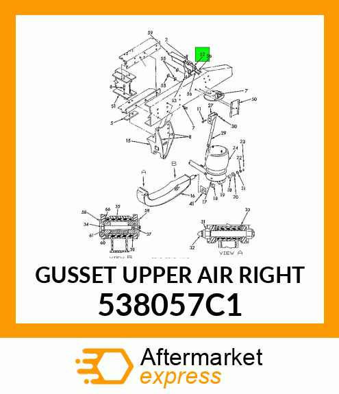 GUSSET UPPER AIR RIGHT 538057C1