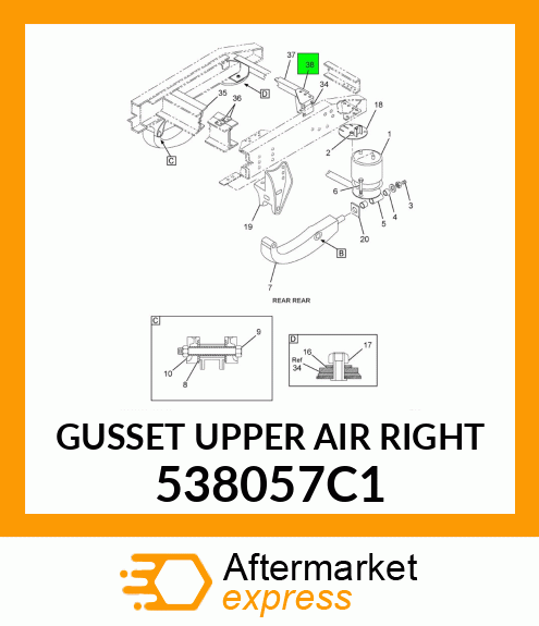 GUSSET UPPER AIR RIGHT 538057C1