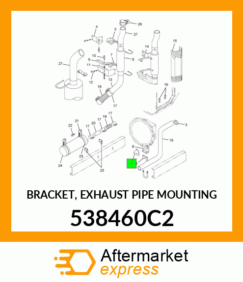 BRACKET, EXHAUST PIPE MOUNTING 538460C2