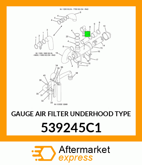 GAUGE AIR FILTER UNDERHOOD TYPE 539245C1