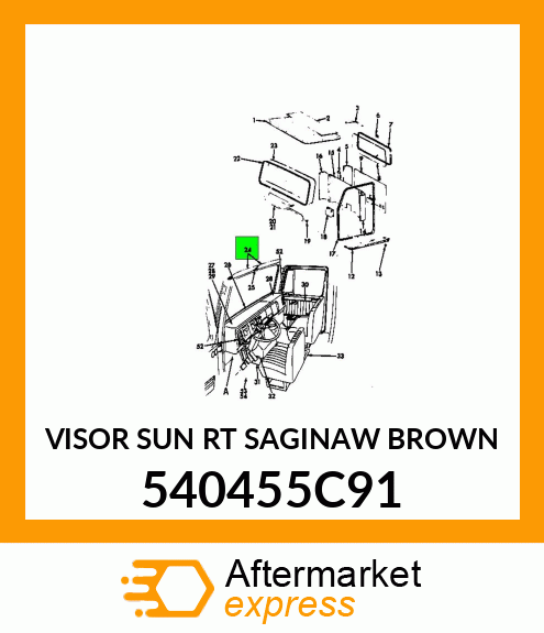 VISOR SUN RT SAGINAW BROWN 540455C91