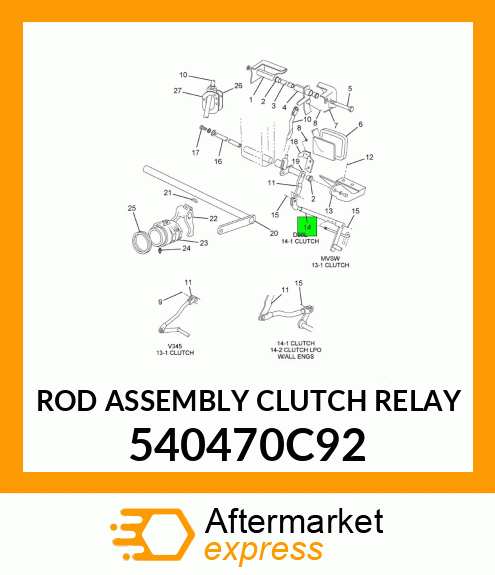 ROD ASSEMBLY CLUTCH RELAY 540470C92