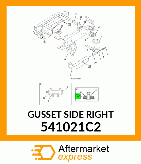 GUSSET SIDE RIGHT 541021C2