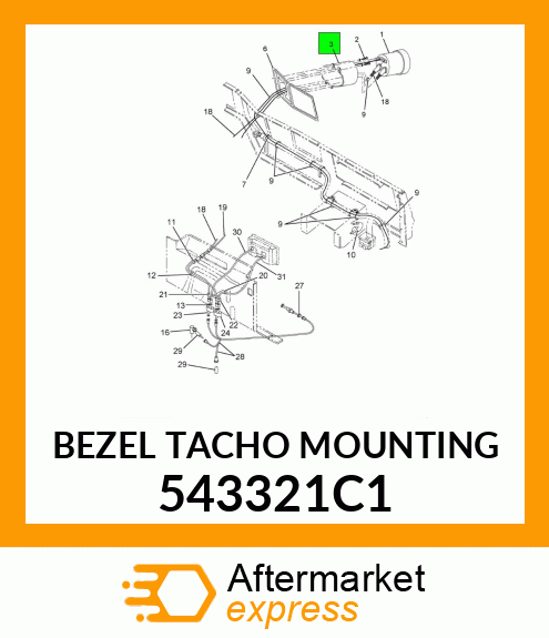 BEZEL TACHO MOUNTING 543321C1