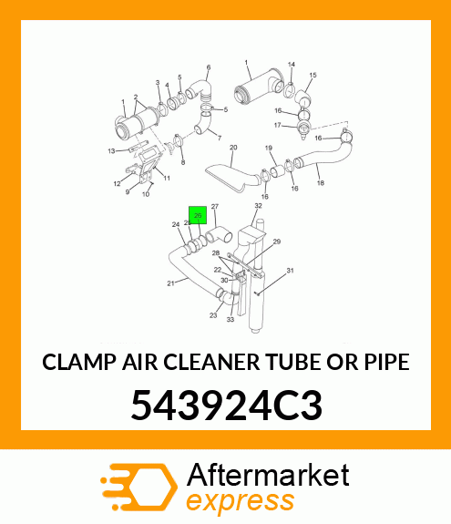 CLAMP AIR CLEANER TUBE OR PIPE 543924C3