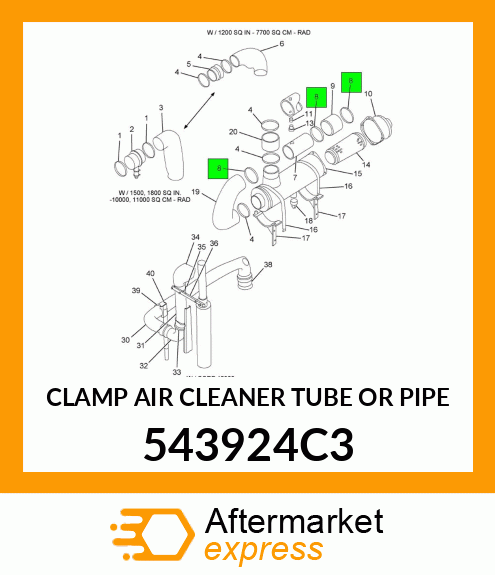 CLAMP AIR CLEANER TUBE OR PIPE 543924C3