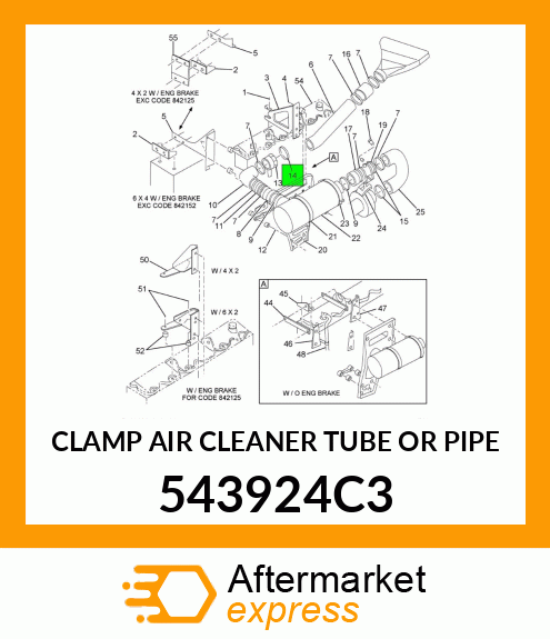 CLAMP AIR CLEANER TUBE OR PIPE 543924C3