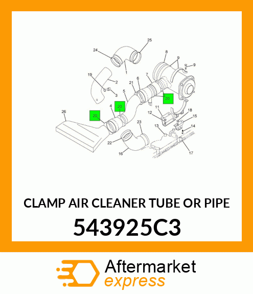 CLAMP AIR CLEANER TUBE OR PIPE 543925C3