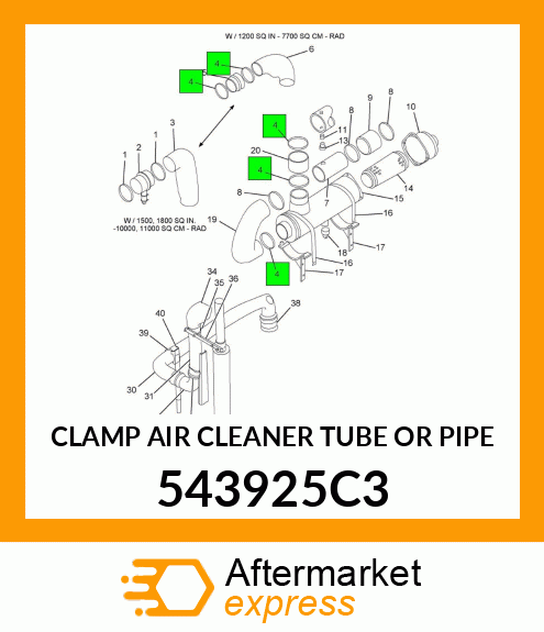 CLAMP AIR CLEANER TUBE OR PIPE 543925C3