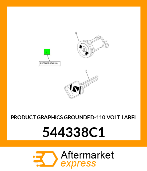 PRODUCT GRAPHICS GROUNDED-110 VOLT LABEL 544338C1