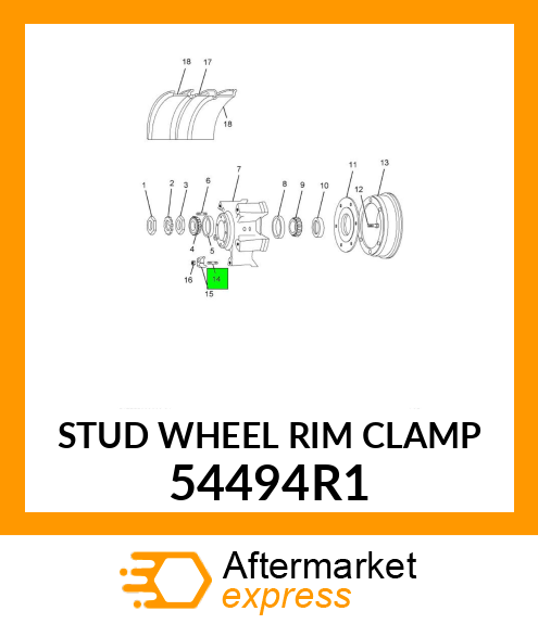 STUD WHEEL RIM CLAMP 54494R1