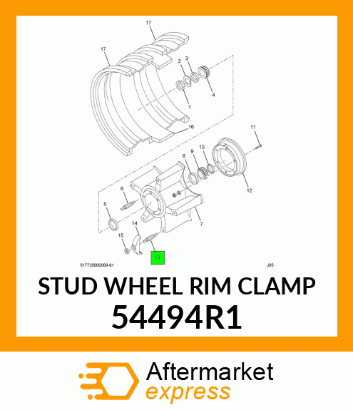 STUD WHEEL RIM CLAMP 54494R1