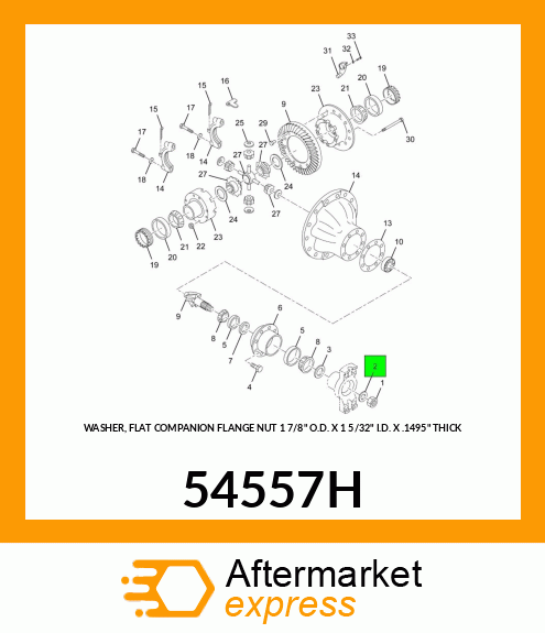 WASHER, FLAT COMPANION FLANGE NUT 1 7/8" O.D. X 1 5/32" I.D. X .1495" THICK 54557H