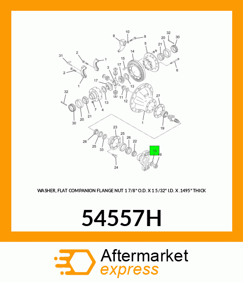 WASHER, FLAT COMPANION FLANGE NUT 1 7/8" O.D. X 1 5/32" I.D. X .1495" THICK 54557H