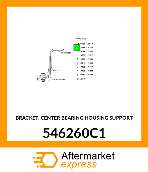 BRACKET, CENTER BEARING HOUSING SUPPORT 546260C1