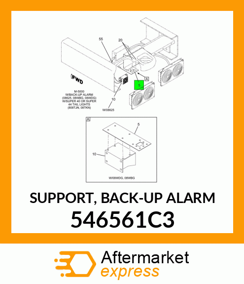 SUPPORT, BACK-UP ALARM 546561C3