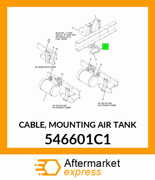CABLE, MOUNTING AIR TANK 546601C1