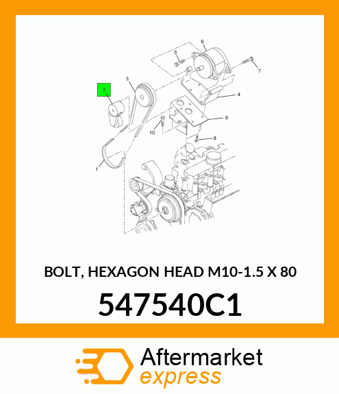 BOLT, HEXAGON HEAD M10-1.5 X 80 547540C1