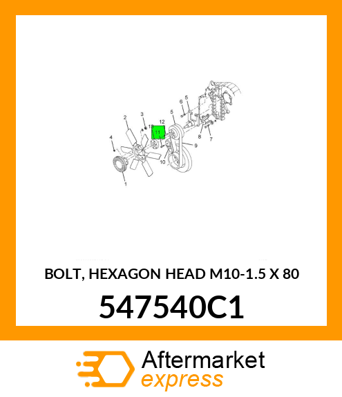 BOLT, HEXAGON HEAD M10-1.5 X 80 547540C1