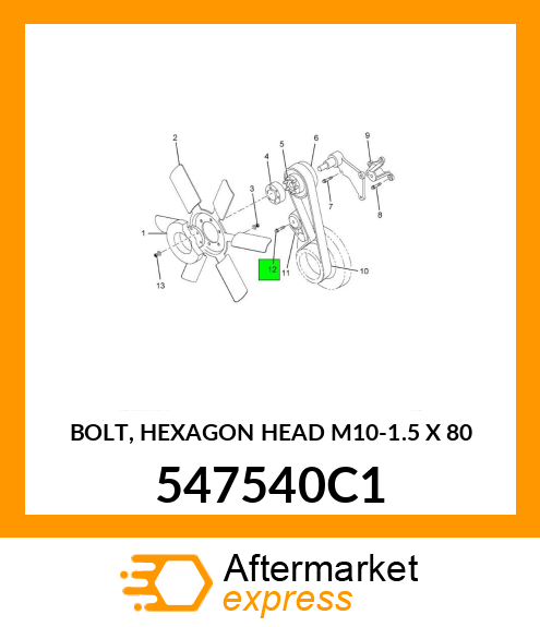 BOLT, HEXAGON HEAD M10-1.5 X 80 547540C1