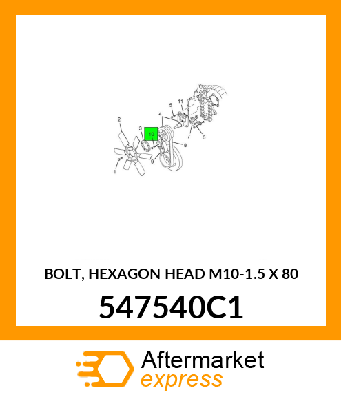 BOLT, HEXAGON HEAD M10-1.5 X 80 547540C1