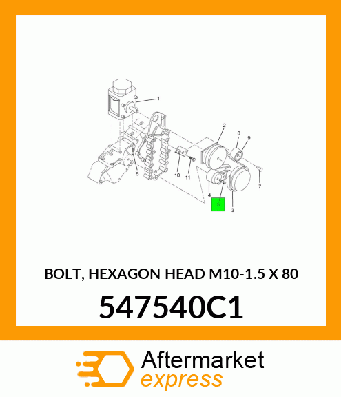 BOLT, HEXAGON HEAD M10-1.5 X 80 547540C1