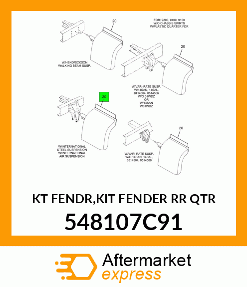 KT FENDR,KIT FENDER RR QTR 548107C91