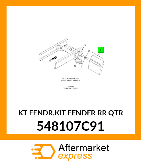 KT FENDR,KIT FENDER RR QTR 548107C91