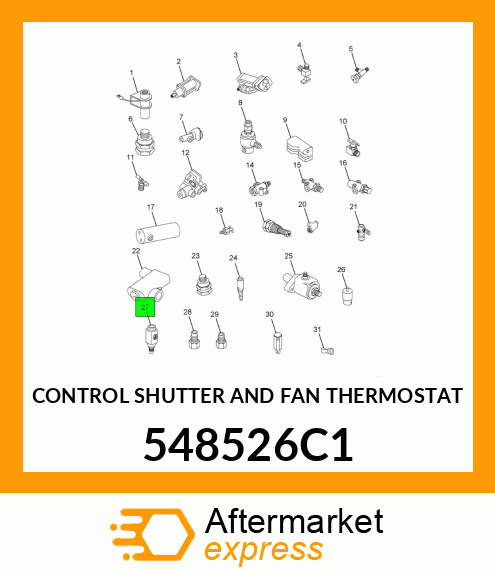 CONTROL SHUTTER AND FAN THERMOSTAT 548526C1