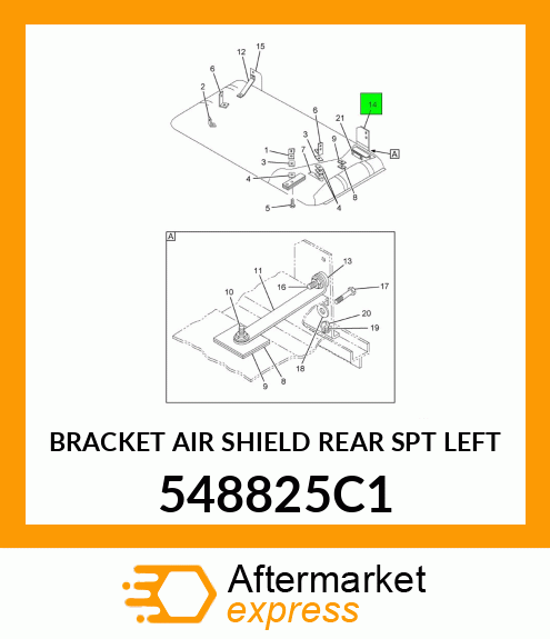 BRACKET AIR SHIELD REAR SPT LEFT 548825C1