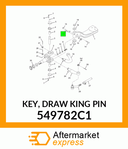 KEY, DRAW KING PIN 549782C1