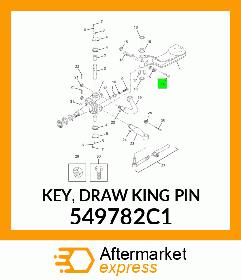 KEY, DRAW KING PIN 549782C1