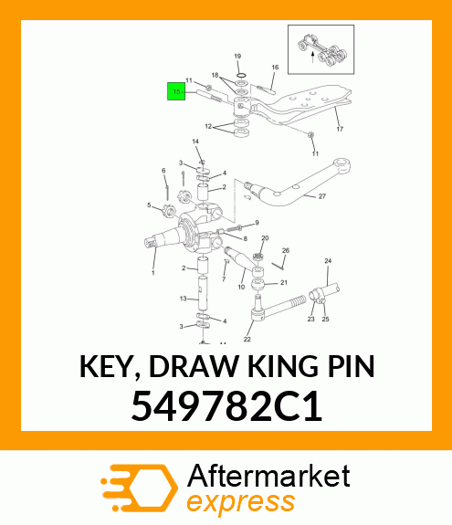 KEY, DRAW KING PIN 549782C1