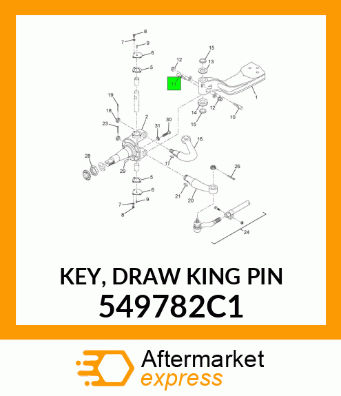 KEY, DRAW KING PIN 549782C1