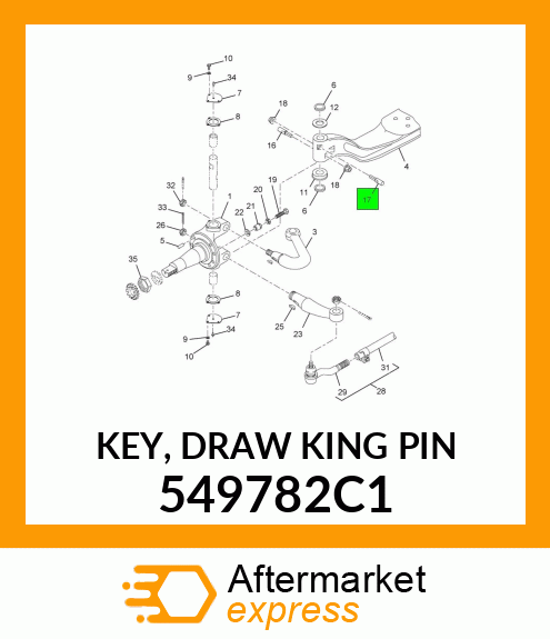 KEY, DRAW KING PIN 549782C1