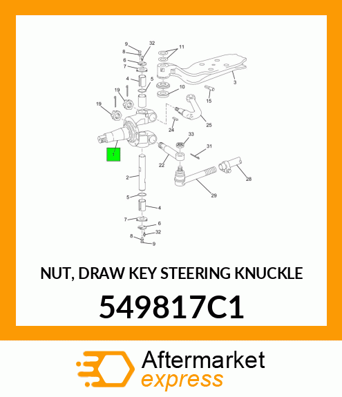 NUT, DRAW KEY STEERING KNUCKLE 549817C1