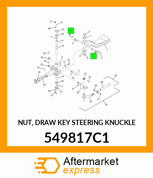 NUT, DRAW KEY STEERING KNUCKLE 549817C1