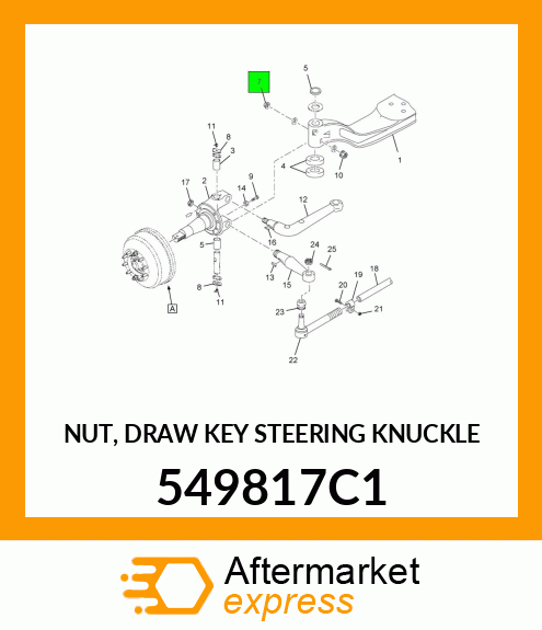 NUT, DRAW KEY STEERING KNUCKLE 549817C1