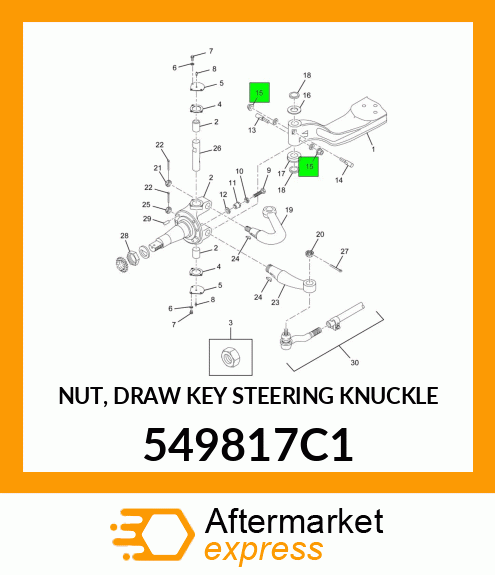 NUT, DRAW KEY STEERING KNUCKLE 549817C1